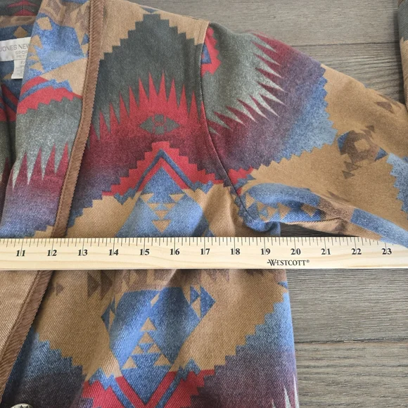 Jones New York Vintage Aztec Barn Coat Rodeo Western Cowgirl Blazer Size SP - Picture 6 of 11